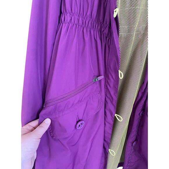 Athleta purple anorak long button-down and zipper windbreaker jacket with hood - Picture 3 of 12